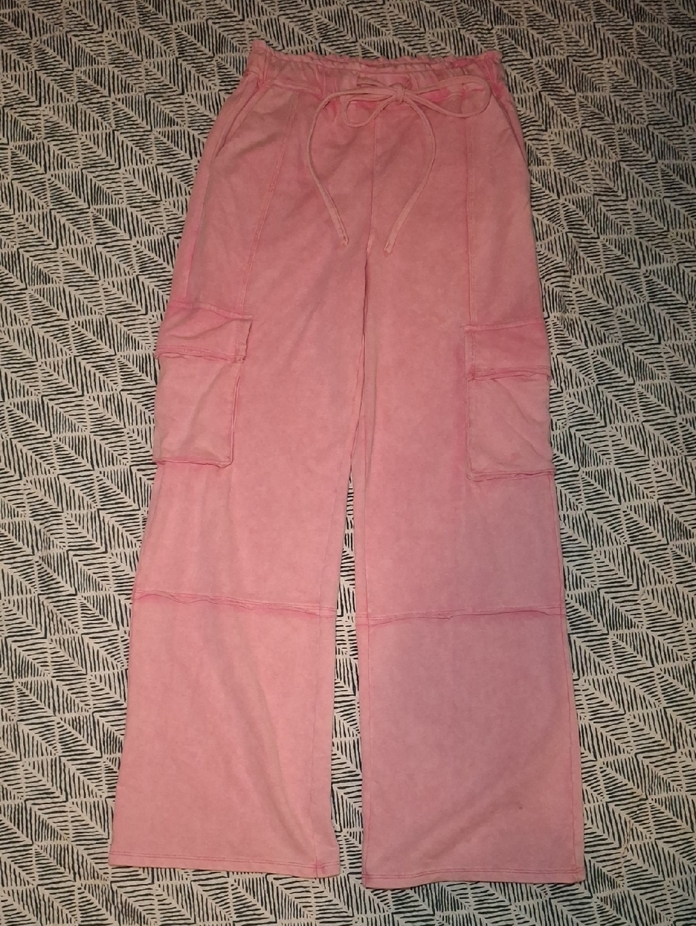 Ces Femme Pink Elastic Waist Casual Pants